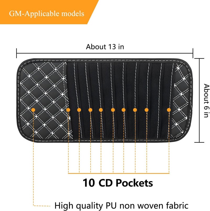 PASDUCHAS 2 PCS CD Visor Holder for Car, Black Non-Woven Cloth & Pu Leather Large Capacity Visor CD Holder - Image 2